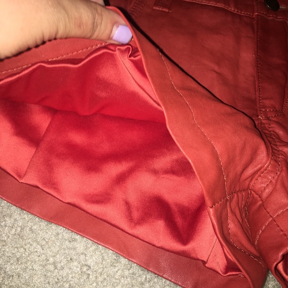Rust Free People leather shorts - Picture 2 of 4